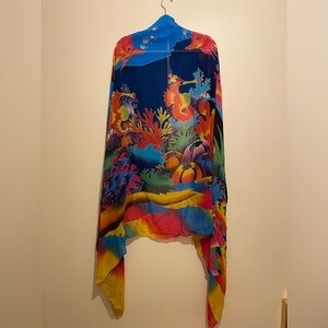Silk Vibrant Multicolor Scarf. Perfect as scarf or cover wrap 
43” 70”